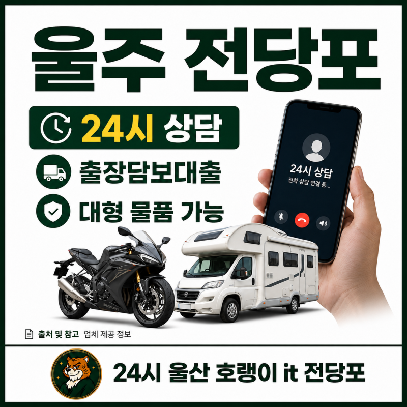 울주 전당포 24시 출장담보대출 대형 물품도 취급하는곳