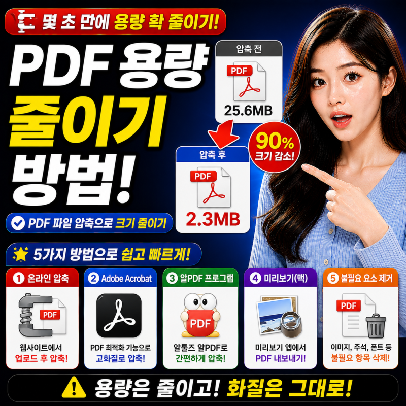 PDF 용량 줄이기 방법 PDF 파일 압축으로 크기 줄이기