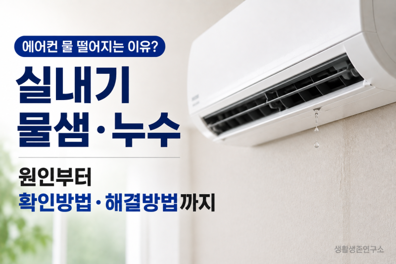 에어컨 물 떨어지는 이유? 실내기 물샘·누수 원인부터 확인방법·해결방법까지 총정리