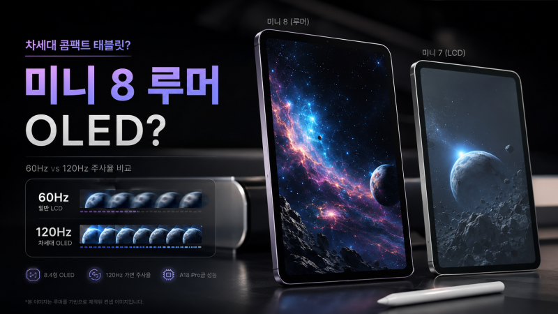 아이패드 미니 8세대 주사율 그대로 60Hz? 예상 스펙·가격·출시일 등 최신 루머 정리