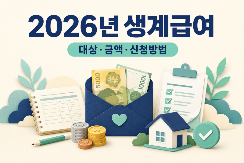 2026년 생계급여는 누가 얼마나 받을까? 대상·금액·소득인정액·신청방법 총정리