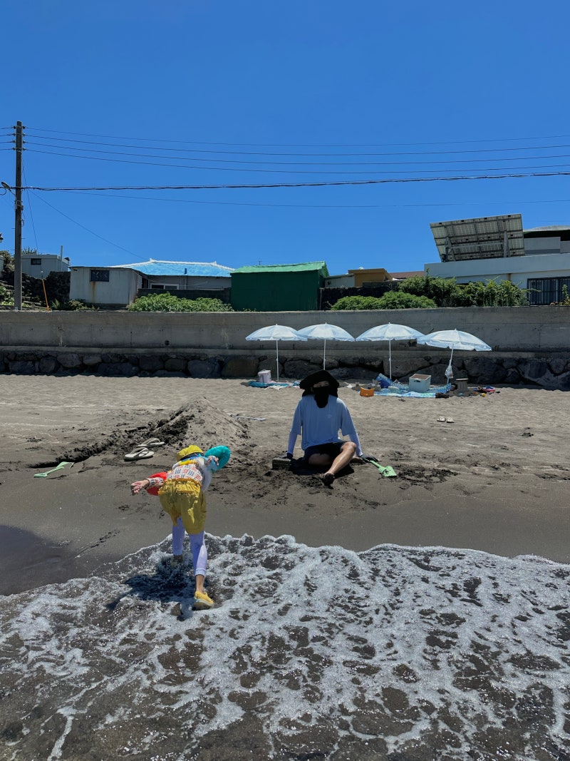아이랑 4박 5일 제주도 여행, 삼양 검은모래해변, 사람 없는 해수욕장, 맛집 원조 미풍해장국