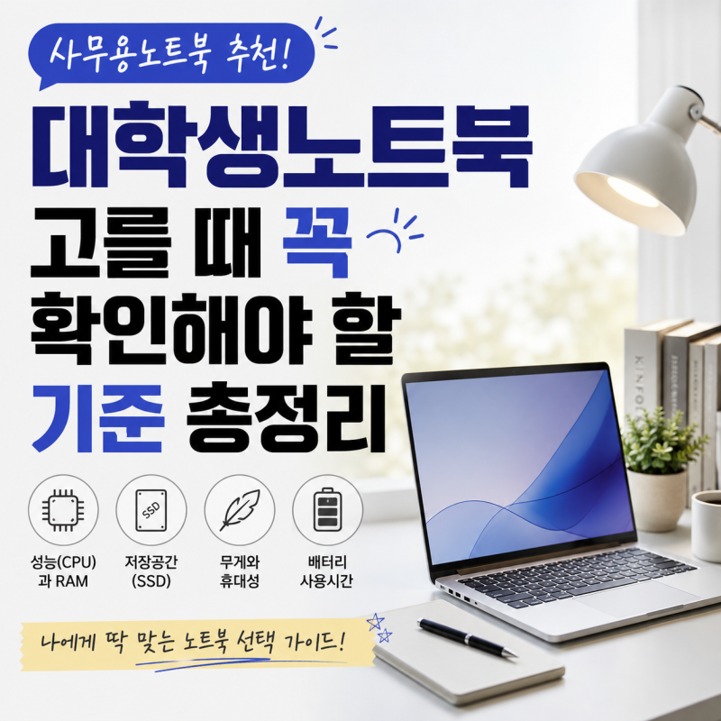 사무용노트북 추천! 대학생노트북 고를 때 꼭 확인해야 할 기준 총정리