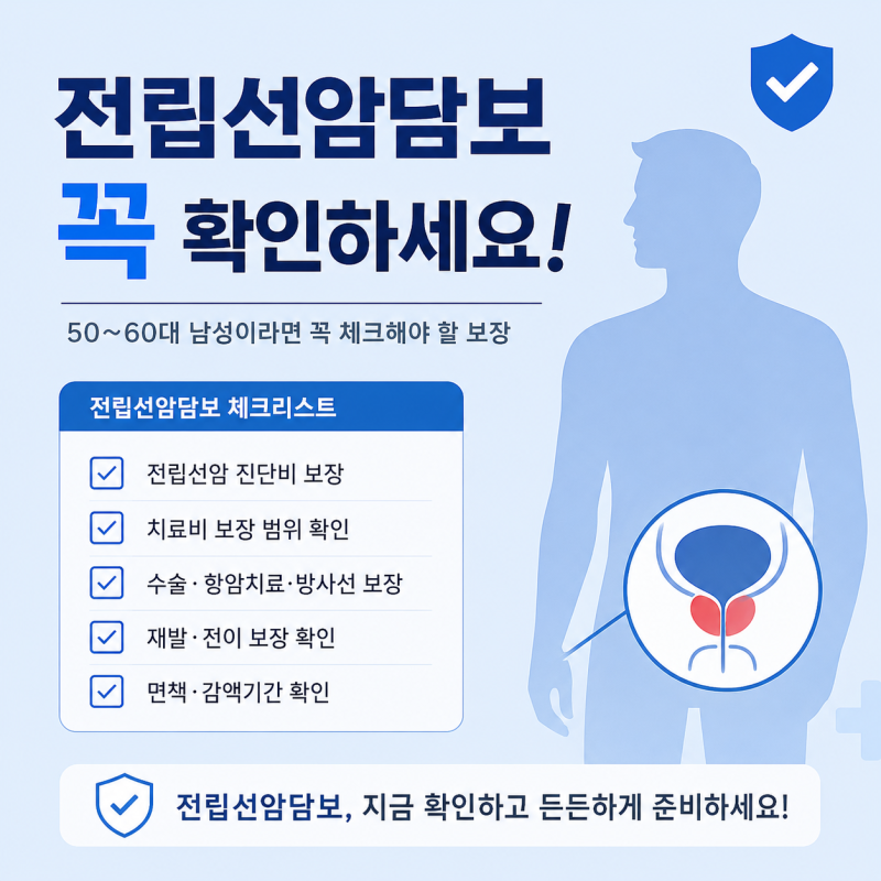 남성 전용 전립선암 치료비 보험 50 60대 남자라면 꼭 확인해보세요