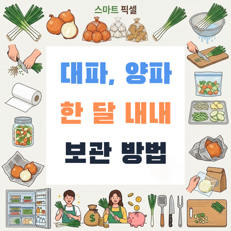 "대파, 양파 한 달 내내 싱싱하게!" 곰팡이 걱정 없는 소분 보관법 총정리