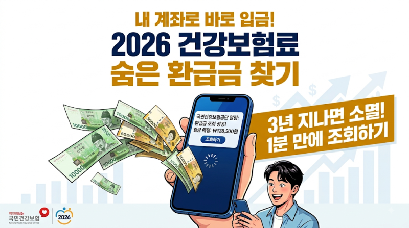 [2026 최신] 건강보험료 환급금 조회 및 신청 방법 총정리 (놓치면 소멸되는 숨은 돈 찾기)