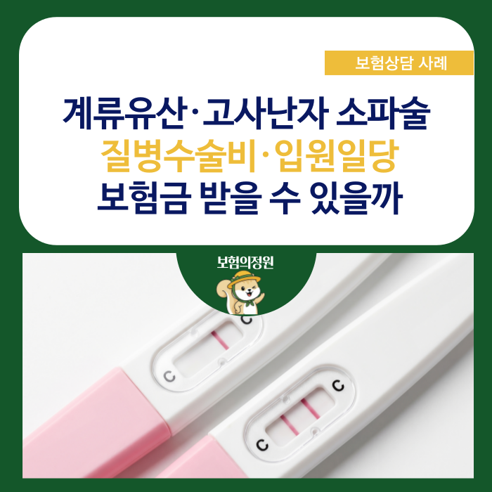 계류유산·고사난자 소파술, 질병수술비·입원일당 보험금 받을까