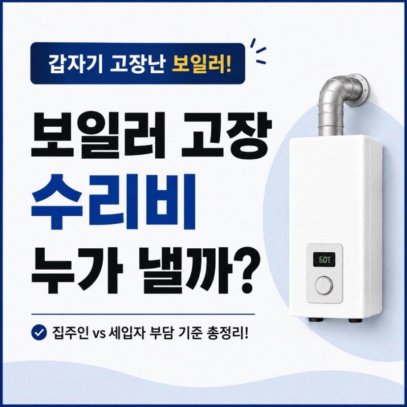 전세 월세 보일러 고장 수리비 누가 낼까? 집주인 세입자 부담 기준 총정리