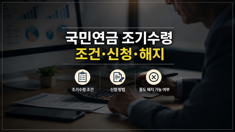 국민연금 조기수령 조건과 신청 방법, 그리고 중도 해지 가능 여부 총정리