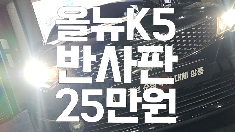 올 뉴 K5 반사판 교체 비용 양쪽 250,000원 전조등 광도 미달 수리