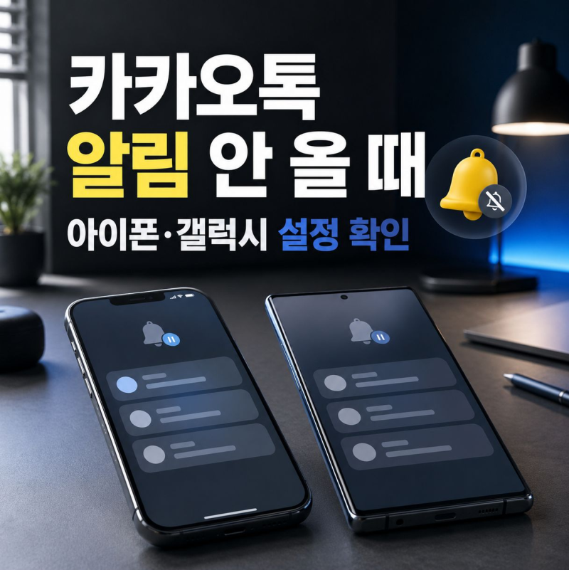 카카오톡 알림 안 올 때 해결 방법, 아이폰·갤럭시 설정 확인