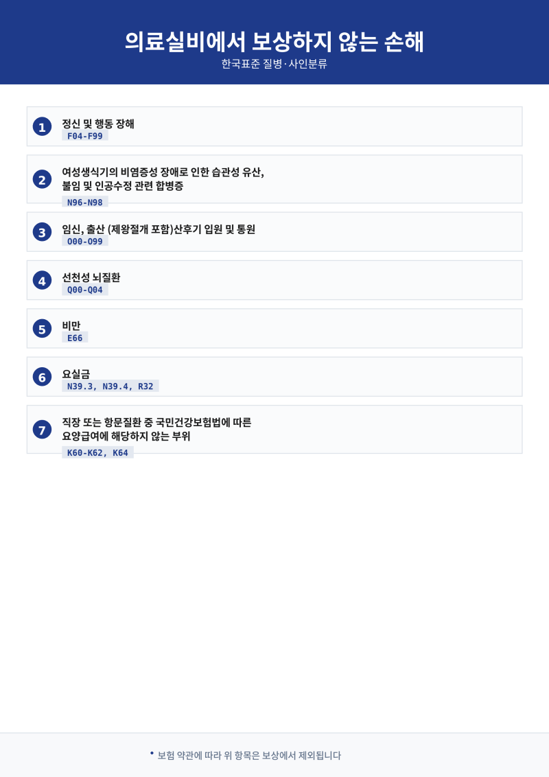 실손보험 보장 안되는 것 7가지 총정리 (2026년 최신 질병코드 포함)