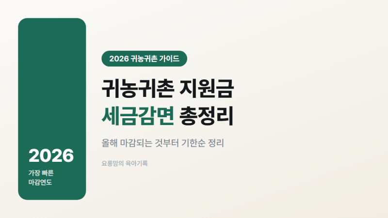 귀농귀촌 지원금 세금감면 총정리, 올해 마감되는 것부터 확인하세요