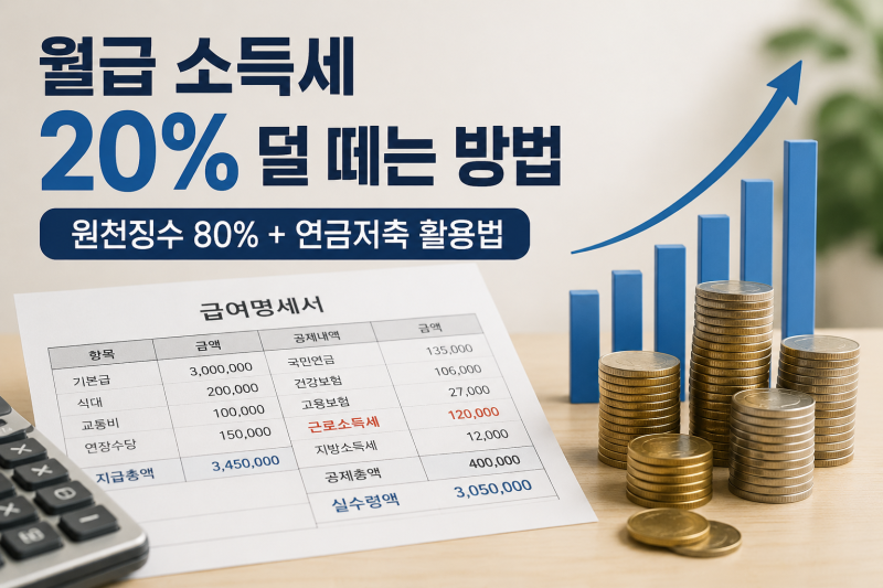 월급에서 세금 20% 덜 떼는 방법｜원천징수 80%로 월급 관리하기