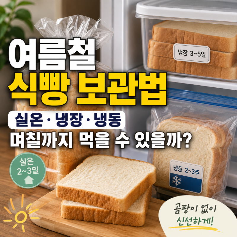 여름철 식빵 보관법｜실온·냉장·냉동 며칠까지 먹을 수 있을까?