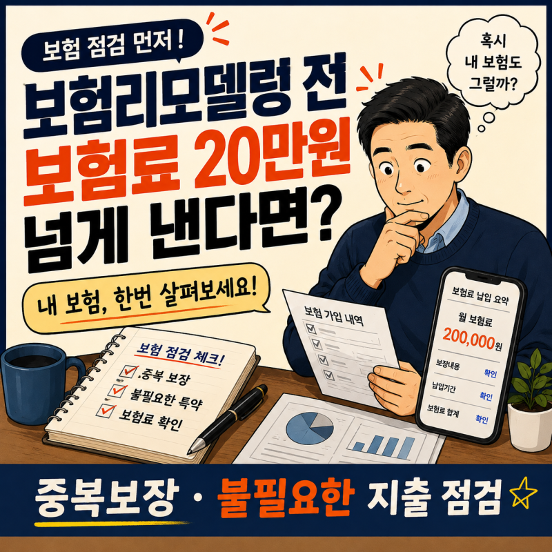 보험리모델링 전 보험점검, 보험료 20만원 넘게 낸다면 한번 살펴보세요
