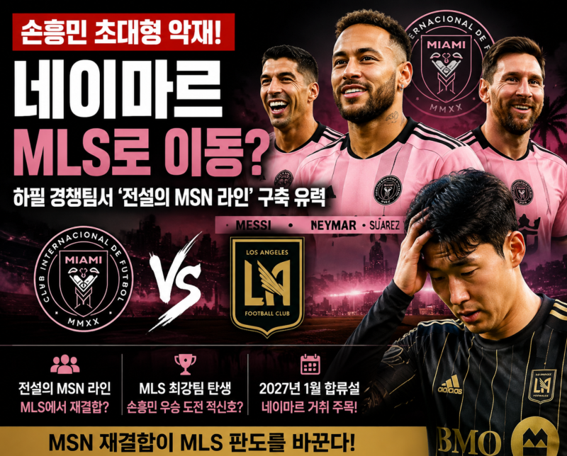 메시·수아레스와 MSN 재결합설, 네이마르까지 MLS로? 손흥민에게 진짜 악재일까?