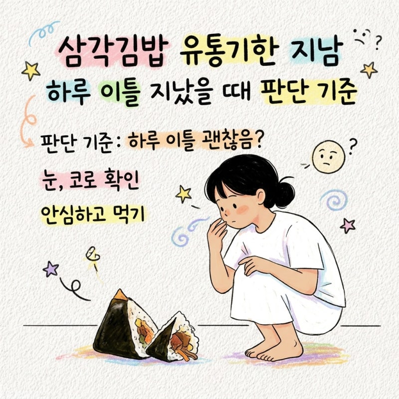 삼각김밥 유통기한 지남 하루 이틀 지났을 때 판단 기준