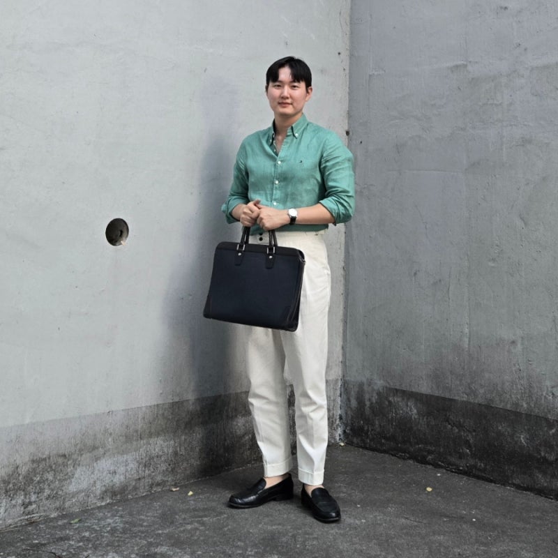 타미힐피거 린넨셔츠 민트색 코디 30대 40대 남자 여름 데일리룩 추천