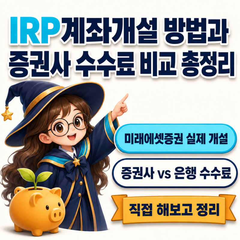 IRP계좌개설 방법과 증권사 수수료 비교 총정리