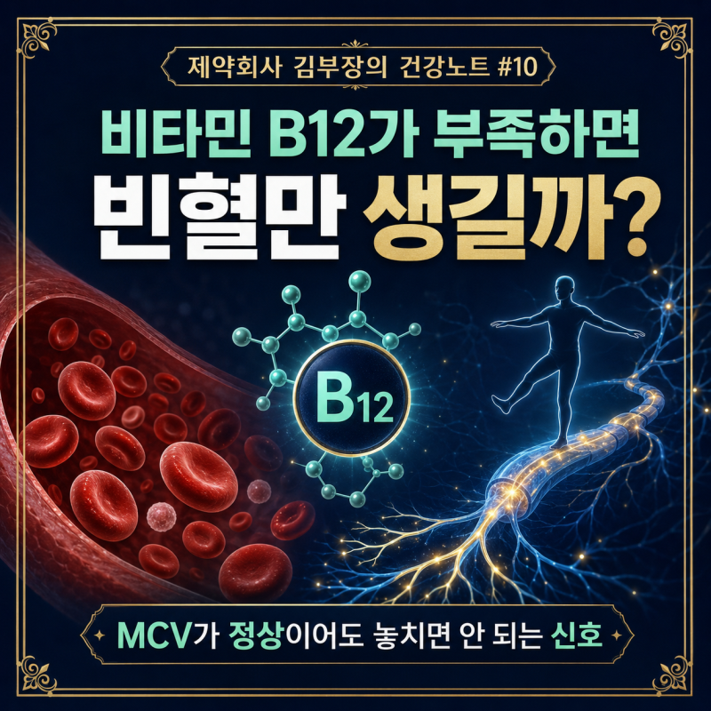 비타민 B12가 부족하면 빈혈만 생길까? MCV가 정상이어도 놓치면 안 되는 비타민 B12·엽산 결핍....