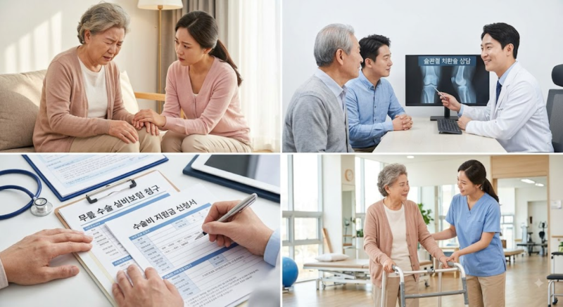 무릎 인공관절 수술 비용 실비보험 지원금 총정리 (2026년 기준)