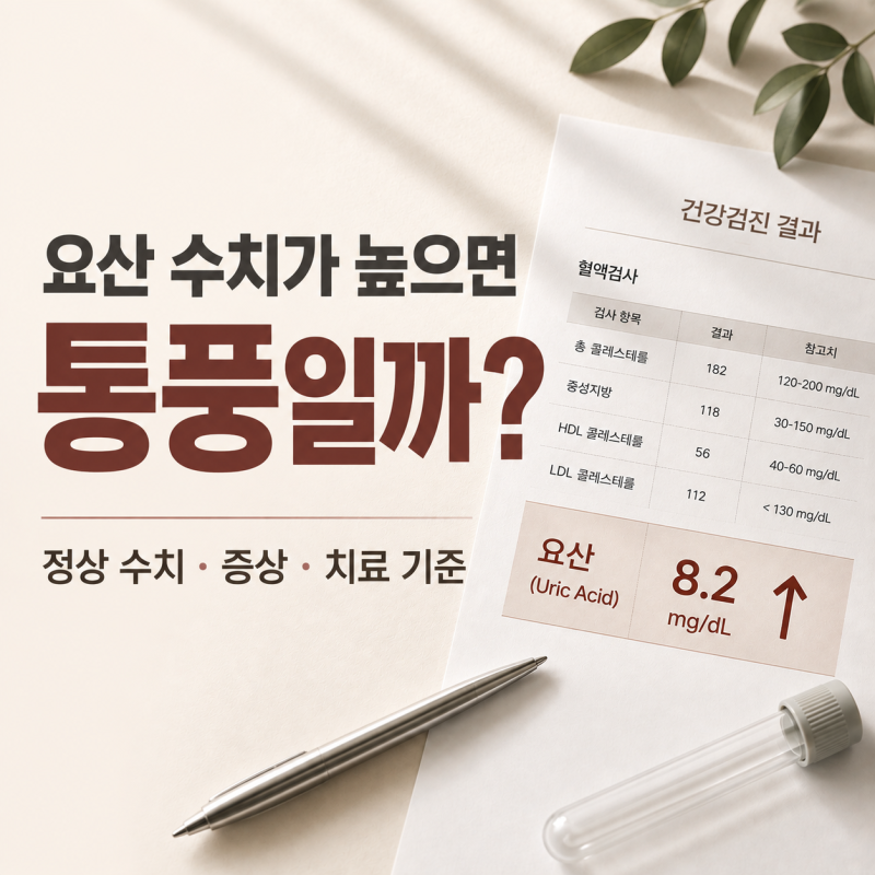 [요산 수치가 높으면]통풍일까? 정상 수치·증상·치료 기준