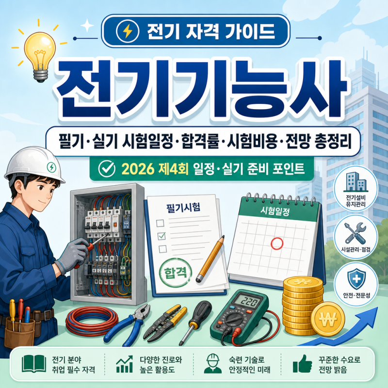 전기기능사 필기 실기 시험일정｜합격률·시험비용·전망