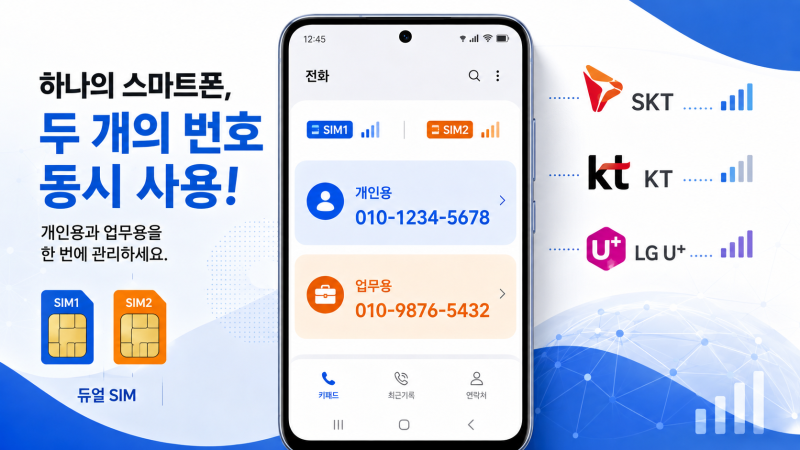 이통 3사 투넘버 서비스, 알뜰폰도 가능? 듀얼넘버 적용 기종과 카톡 사용법