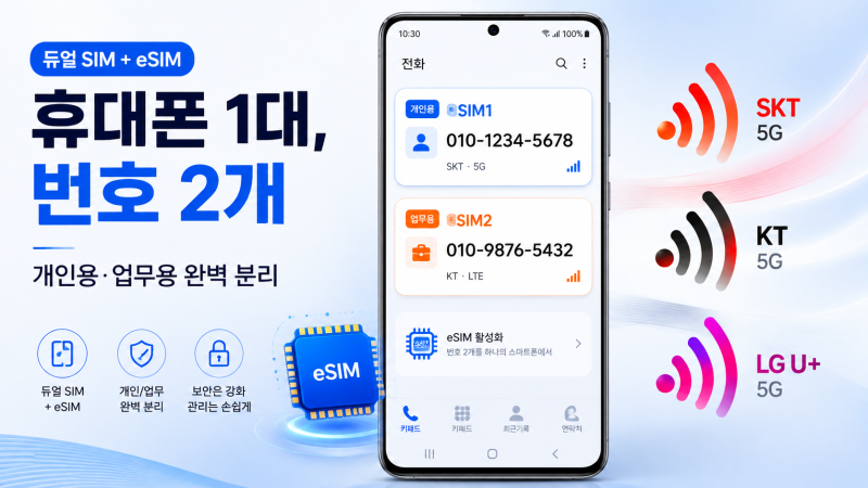 이통 3사 투넘버 서비스, 알뜰폰도 가능? 듀얼넘버, 카톡도 따로 가능?