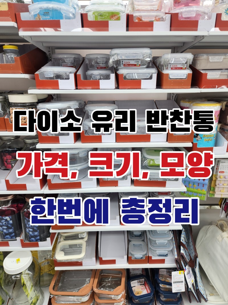 다이소 유리 반찬통-가격, 크기, 모양 총정리