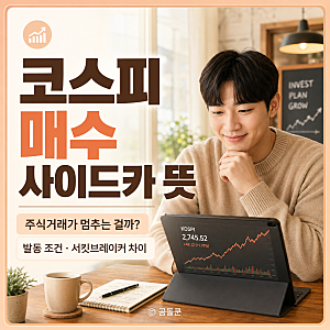 코스피 매수 사이드카 뜻, 주식거래가 멈추는 걸까? 발동 조건과 서킷브레이커 차이