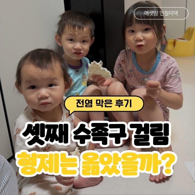 셋째 수족구. 5살 3살 형제 옮았을까요? 수족구 전염 경험 기록
