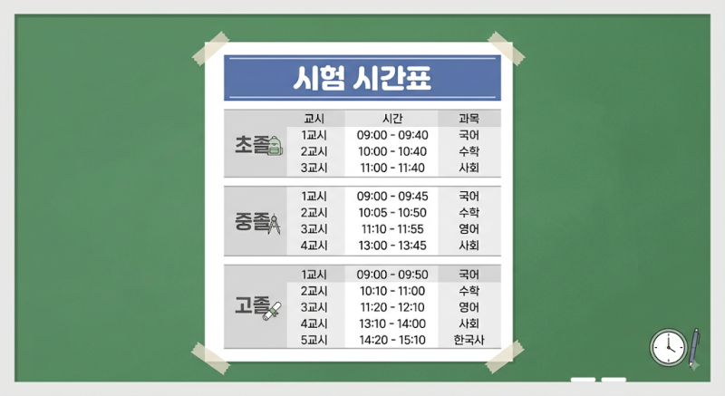 검정고시 시험 시간표 분석, 고득점 합격을 위한 교시별 시간 관리 전략