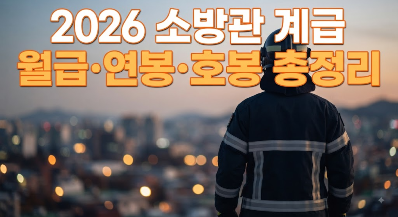 2026 소방관 월급은 얼마일까? 계급·호봉·연봉·정년 알아보기