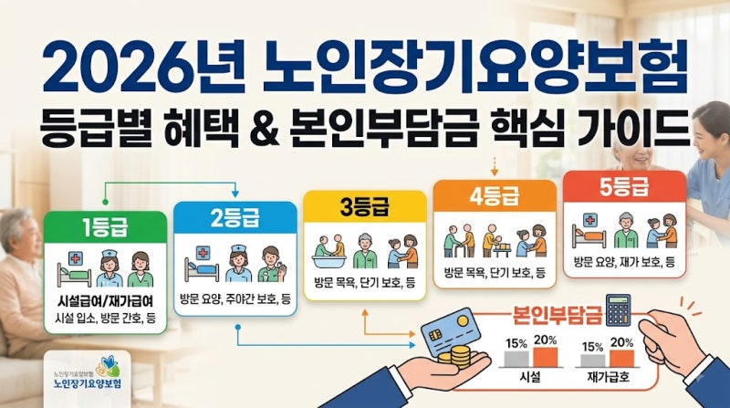 2026년 노인장기요양보험 등급별 혜택 및 본인 부담금 한눈에 정리