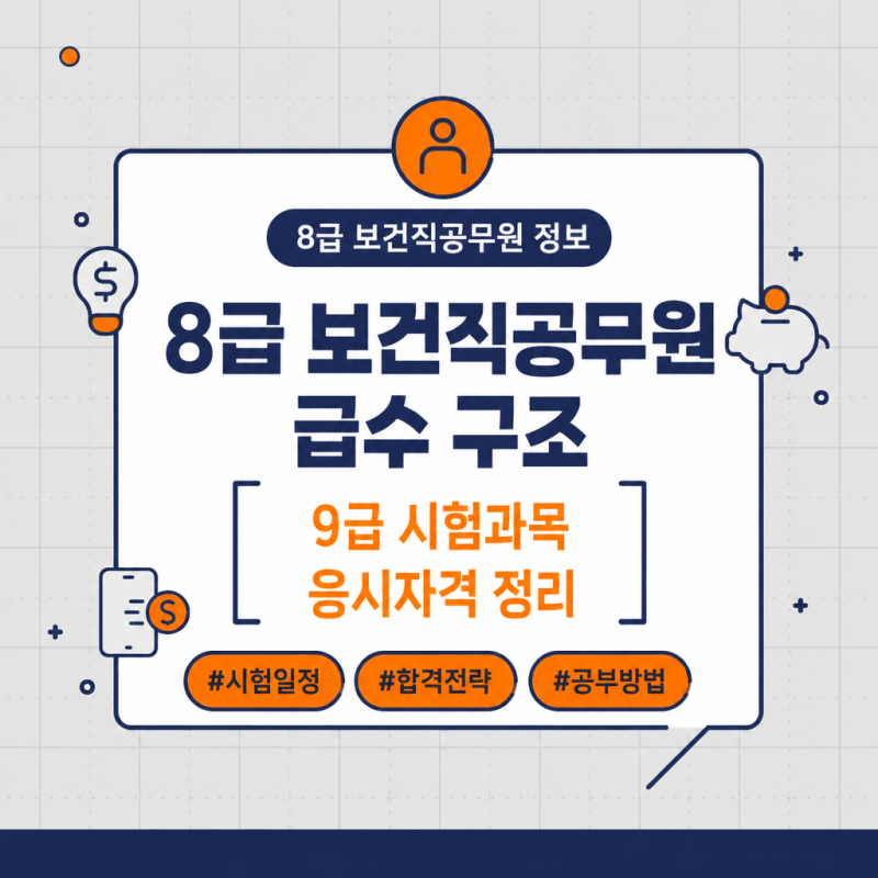 8급 보건직공무원 급수 구조와 9급 시험과목 응시자격 정리