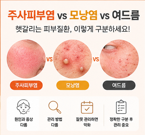 주사(로사시아) 피부염 원인부터 관리법까지｜여드름VS 모낭염 어떻게 구분할까?