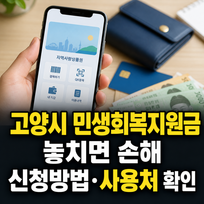고양시 민생회복지원금 지급액·신청방법·사용처 총정리, 일산·고양페이