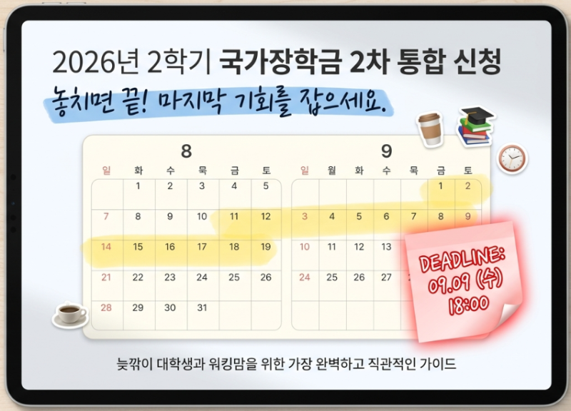2026년 2학기 국가장학금 2차 신청 놓치면 끝! 2학기 장학금 신청 가이드