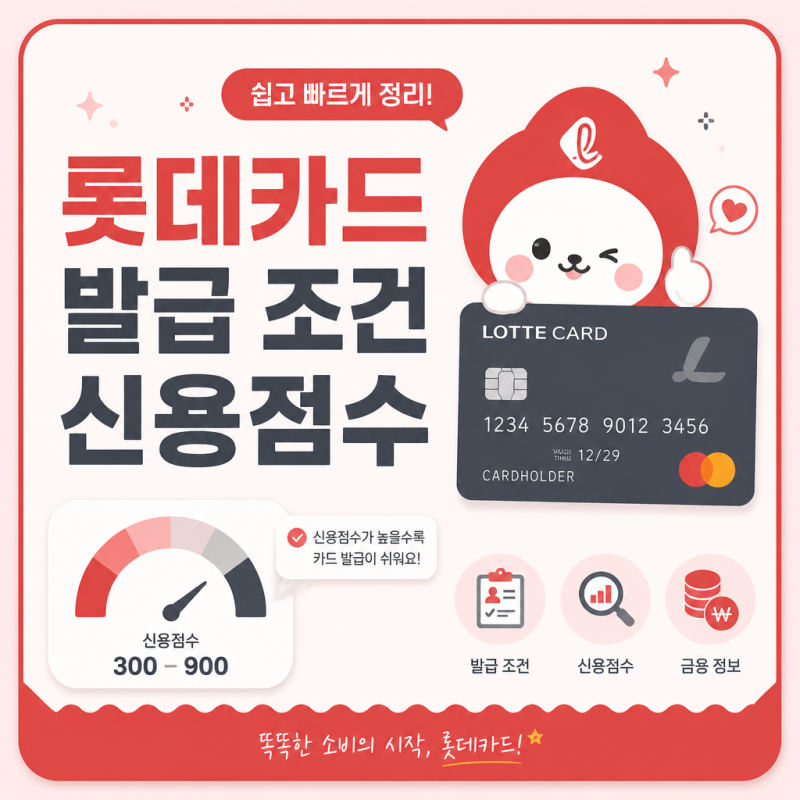 "600점대도 될까?" 롯데카드 발급 조건·신용점수 총정리