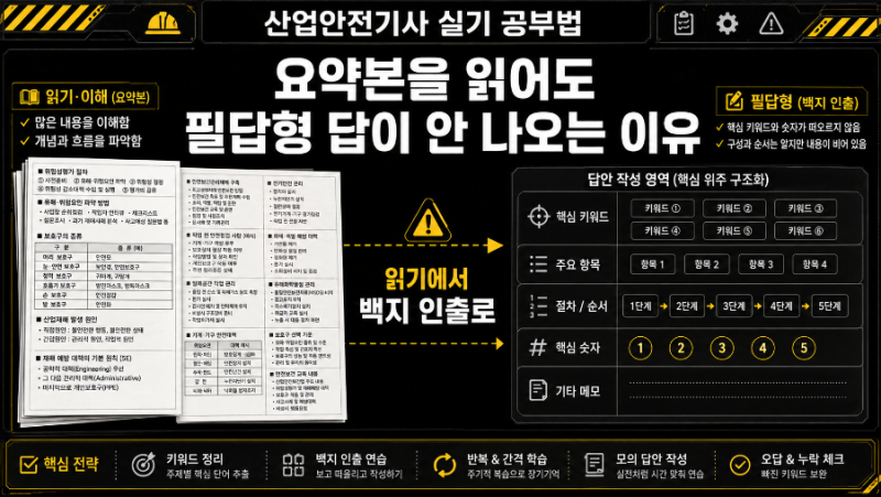 산업안전기사 실기 공부법｜요약본을 읽어도 필답형 답이 안 나오는 이유