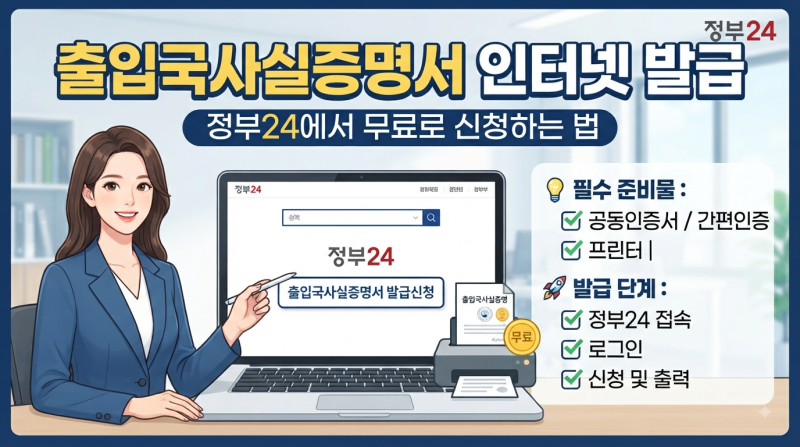 출입국사실증명서 인터넷 발급｜정부24 무료 신청 방법