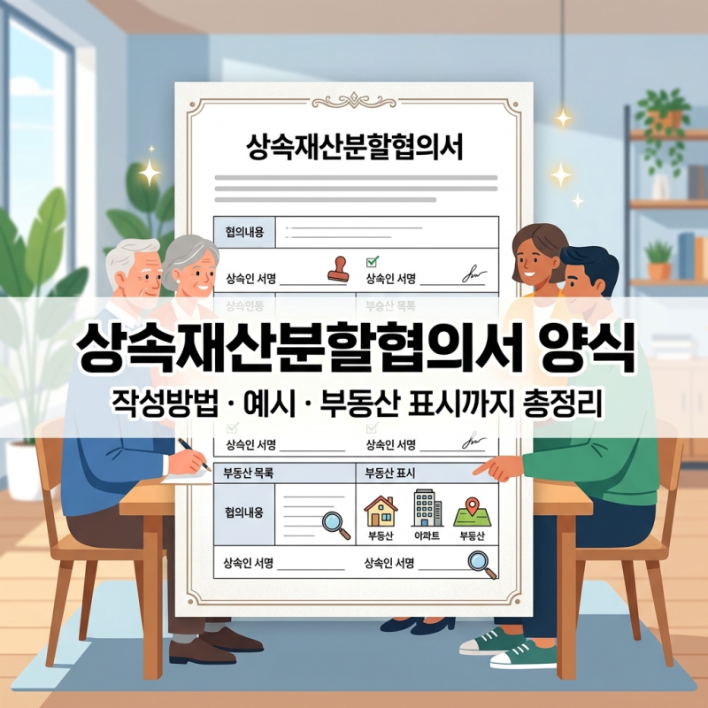 상속재산분할협의서 양식 | 작성방법·예시·부동산 표시까지 총정리