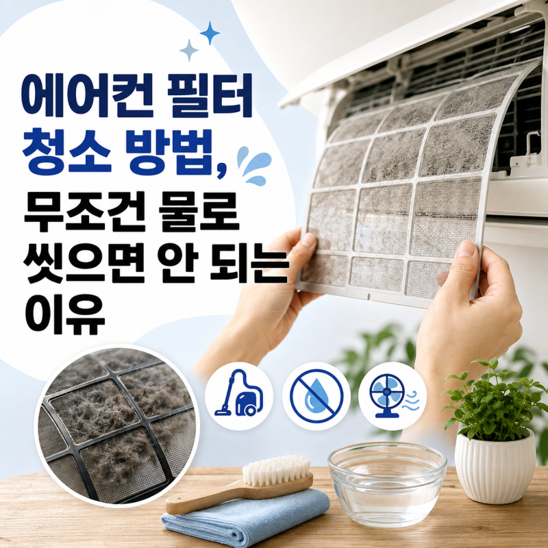 에어컨 필터 청소 방법, 무조건 물로 씻으면 안 되는 이유