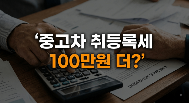 “차값만 보고 샀다간 예산 초과” 중고차 취등록세 계산법과 감면 대상 총정리