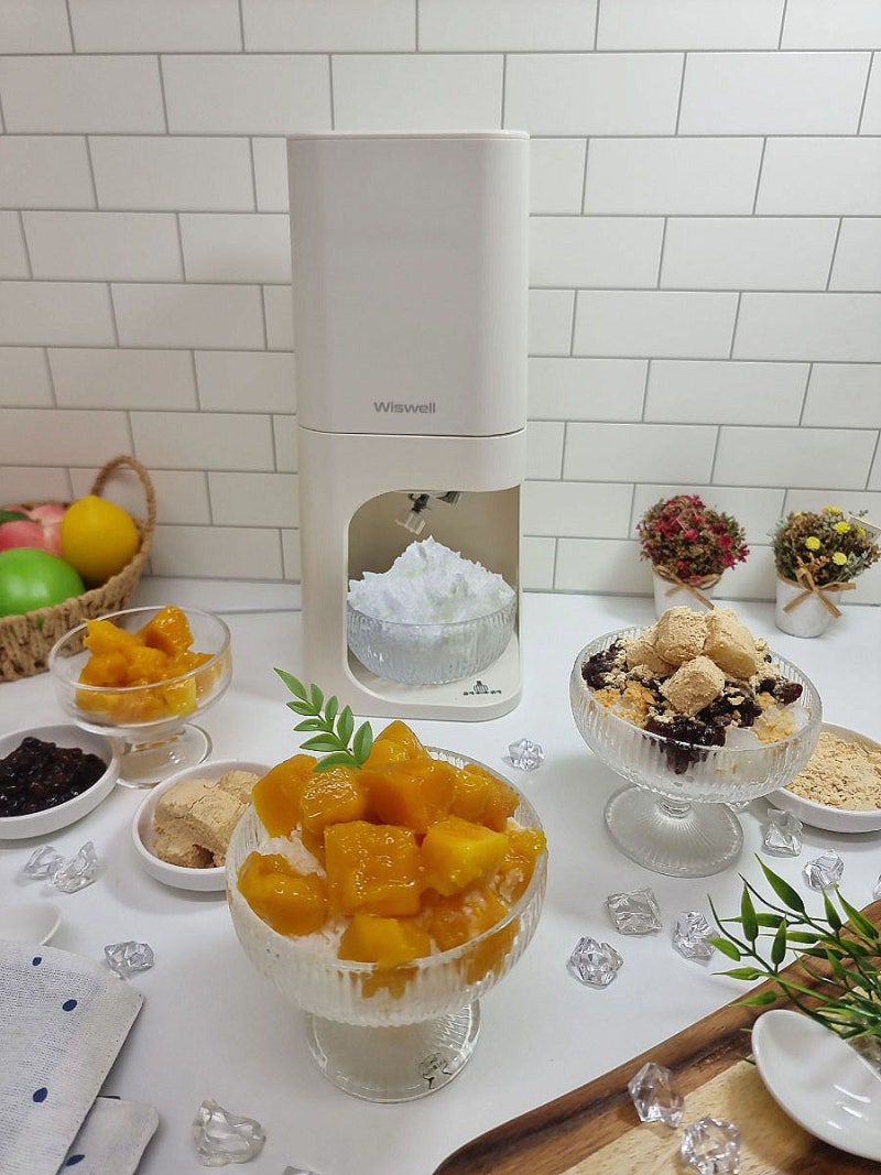 가정용 위즈웰 설레임 눈꽃빙수기 기계 사용법, 홈카페 레시피 우유빙수 망고빙수 만들기