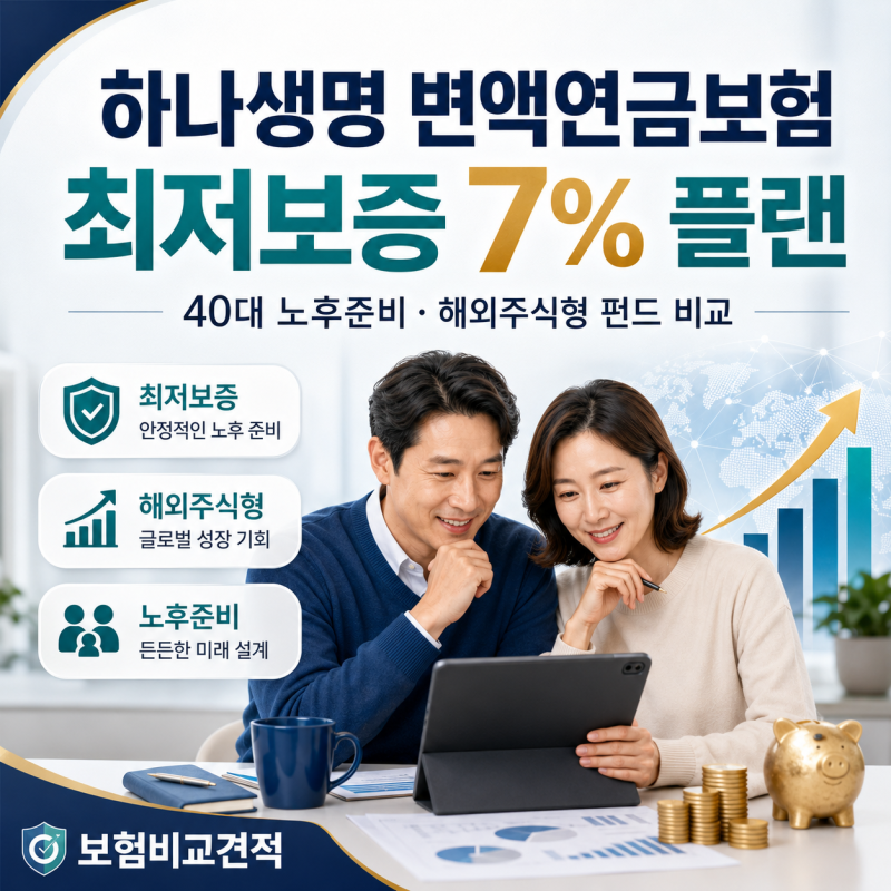 하나생명 변액연금보험 7% 최저보증, 40대라면 꼭 비교해봐야 하는 이유
