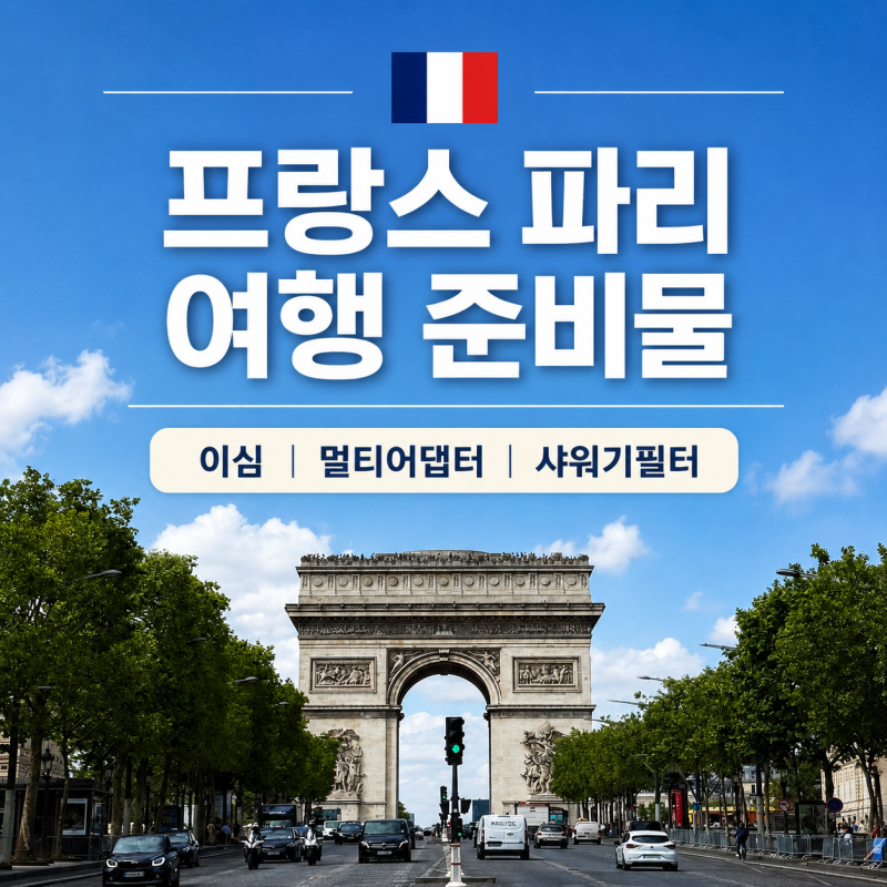 프랑스 파리 여행 준비물 콘센트 전압 정보와 멀티 어댑터 샤워기 필터 이심 추천