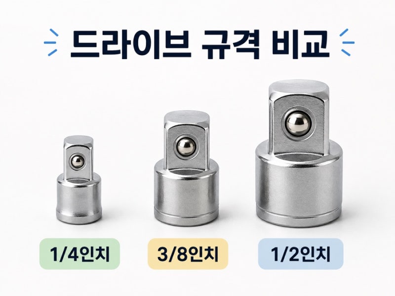 3/8인치 복스알을 1/2인치 라쳇에 사용할 수 있을까? 소켓 변환 어댑터 정리